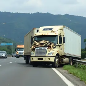 choque entre carreta e caminhão