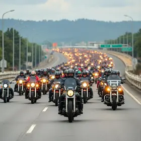 comboio de motociclistas