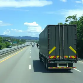 carreta atravessada na Rodovia dos Bandeirantes