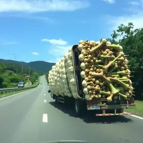 caminhão tombado